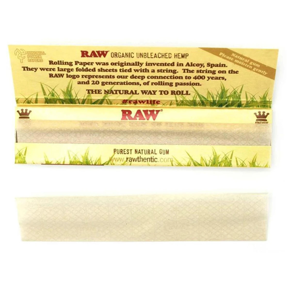 RAW Organic Hemp King Size Slim Papers á 32 Blatt